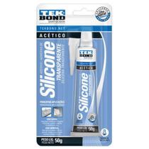 Adesivo / cola de silicone transparente acetico 50g na cartela - TEK BOND Adesivo / cola de silicone transparente acetico 50g na cartela - TEK BOND