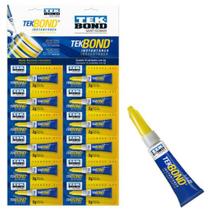 Adesivo / cola instantanea super cola com 12 pecas 2g na cartela - TEK BOND Adesivo / cola instantanea super cola com 12 pecas 2g na cartela - TEK BOND