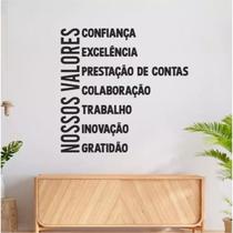 Adesivo com Frase - Nossos Valores (57x40 cm) Adesivo com Frase - Nossos Valores (57x40 cm)