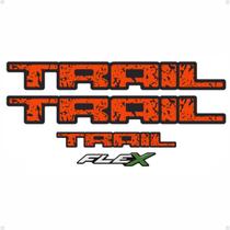 Adesivo Compatível Fiesta Trail 2005/ Laranja + Emblema Flex