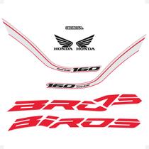 Adesivo Compatível Honda Bros 160 2019 Moto Vermelho/Branco