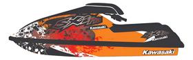 Adesivo Compatível Jet Ski Kawasaki Sxi Skull Laranja Adesivo Compatível Jet Ski Kawasaki Sxi Skull Laranja