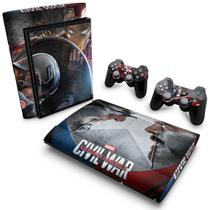 Adesivo Compatível PS3 Super Slim Skin - Capitão America - Guerra Civil - Pop Arte Skins