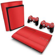 Adesivo Compatível PS3 Super Slim Skin - Vermelho - Pop Arte Skins