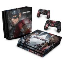 Adesivo Compatível PS4 Pro Skin - Capitão America - Guerra Civil