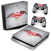 Adesivo Compatível PS4 Slim Skin - Batman Vs Superman Logo