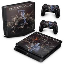 Adesivo Compatível PS4 Slim Skin - Shadow Of War