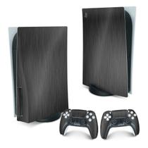Adesivo Compatível PS5 Playstation 5 Skin - Aço Escovado Preto