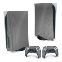 Adesivo Compatível PS5 Playstation 5 Skin - Fibra de Carbono Cinza Grafite