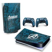 Adesivo Compatível PS5 Playstation 5 Skin Horizontal - Avengers Vingadores Comics