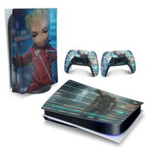 Adesivo Compatível PS5 Playstation 5 Skin Horizontal - Baby Groot