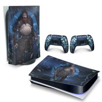 Adesivo Compatível PS5 Playstation 5 Skin Horizontal - God of War Ragnarok B - Pop Arte Skins