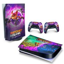 Adesivo Compatível PS5 Playstation 5 Skin Horizontal - Ratchet & Clank Rift Apart - Pop Arte Skins