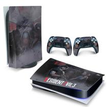 Adesivo Compatível PS5 Playstation 5 Skin Horizontal - Resident Evil 3 Remake