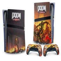 Adesivo Compatível PS5 Pro Skin Vertical Doom Eternal