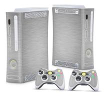 Adesivo Compatível Xbox 360 Fat Arcade Skin - Aço Escovado Prateado
