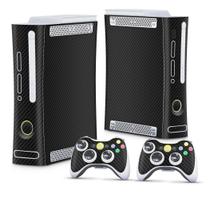 Adesivo Compatível Xbox 360 Fat Arcade Skin - Fibra De Carbono Preto