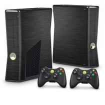 Adesivo Compatível Xbox 360 Slim Skin - Aço Escovado Preto