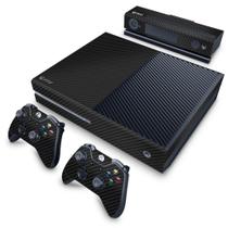 Adesivo Compatível Xbox One Fat Skin - Fibra De Carbono Preto