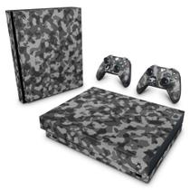 Adesivo Compatível Xbox One X Skin - Camuflagem Cinza