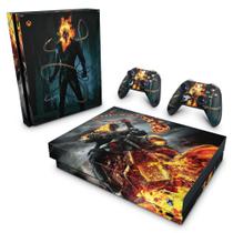 Adesivo Compatível Xbox One X Skin - Ghost Rider - Motoqueiro Fantasma B