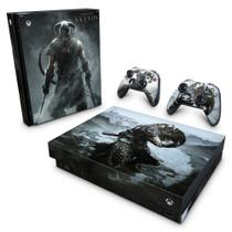 Adesivo Compatível Xbox One X Skin - Skyrim