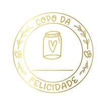 Adesivo "Copo Felicidade" - Ref.2006 - Hot Stamping - Dourado - 50 unidades - Stickr - Rizzo