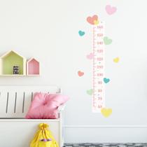 Adesivo Corações Coloridos tons Pastéis Régua 141x51cm