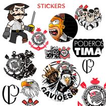 Adesivo Corinthians CARTELA DE ADESIVOS FUTEBOL CORINTHIANS TIMÃO GAVIÕES DA FIEL STICKER MOTO CARRO NOTEBOOK PAREDE