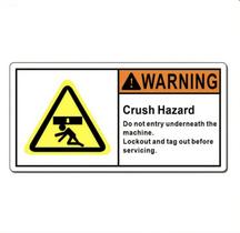 Adesivo Crush Hazard Warning Sign 10x5cm em PVC autoadesivo Adesivo Crush Hazard Warning Sign 10x5cm em PVC autoadesivo