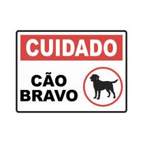 Adesivo Cuidado Cão Bravo Sinalização Vinil Brilho 20x15cm Adesivo Cuidado Cão Bravo Sinalização Vinil Brilho 20x15cm
