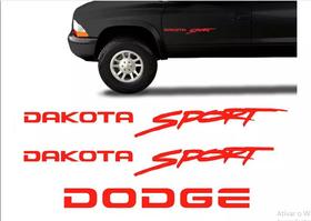 Adesivo Dakota Sport Dodge Emblema Lateral/traseiro Vermelho - E2CR ACESSORIOS