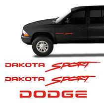 Adesivo Dakota Sport Dodge Emblema Lateral/traseiro Vermelho