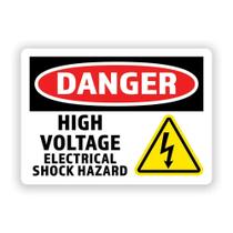 Adesivo Danger High Voltage Electrical Shock Hazard 10 unidades