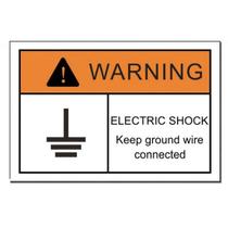 Adesivo de advertência Electric Shock Hazard PVC 15x10cm 6 unidades/lote