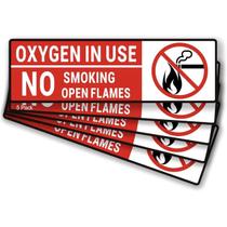 Adesivo de advertência: vinil autoadesivo Oxygen In Use, 5 unidades/lote