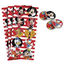Adesivo de Aniversário Redondo Mickey Mouse 30 Unidades - Regina