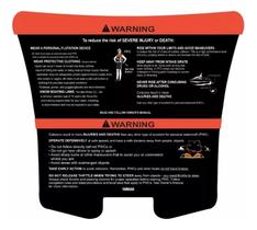 Adesivo de Aviso compatível Tampa Porta-Luvas Jet Ski Inglês