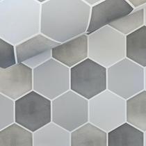 Adesivo de Azulejo 45x60cm Cimento Hexagonal Grudado - Grudado Adesivos