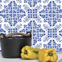 Adesivo de Azulejo Azul Alva 15x15 cm com 18un Adesivo de Azulejo Azul Alva 15x15 cm com 18un