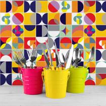 Adesivo de Azulejo Colorido Retrô 15x15 cm com 108un