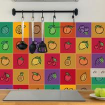 Adesivo de Azulejo Cozinha Frutas Coloridas 15x15cm 72un