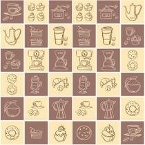 Adesivo de Azulejo Cozinha Hora do Café 20x20cm com 48un