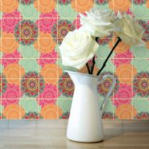 Adesivo de Azulejo Floral Boho 20x20 cm com 72un