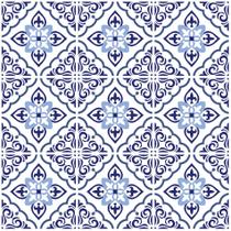 Adesivo de Azulejo Hidráulico Azul Clássico 20x20cm 48un Adesivo de Azulejo Hidráulico Azul Clássico 20x20cm 48un