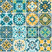 Adesivo de Azulejo Hidráulico Rococó 10x10cm com 50un Adesivo de Azulejo Hidráulico Rococó 10x10cm com 50un