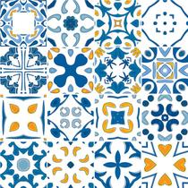 Adesivo de Azulejo - Ladrilho Hidráulico - 10cm x 10cm - 16un - 376Azpe