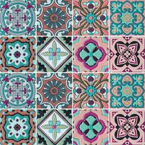 Adesivo de Azulejo - Ladrilho Hidráulico - 15cm x 15cm - 16un - 318Azme