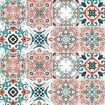 Adesivo de Azulejo - Ladrilho Hidráulico - 15cm x 15cm - 16un - 328Azme