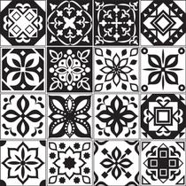 Adesivo de Azulejo - Ladrilho Hidráulico - 15cm x 15cm - 16un - 333Azme Adesivo de Azulejo - Ladrilho Hidráulico - 15cm x 15cm - 16un - 333Azme